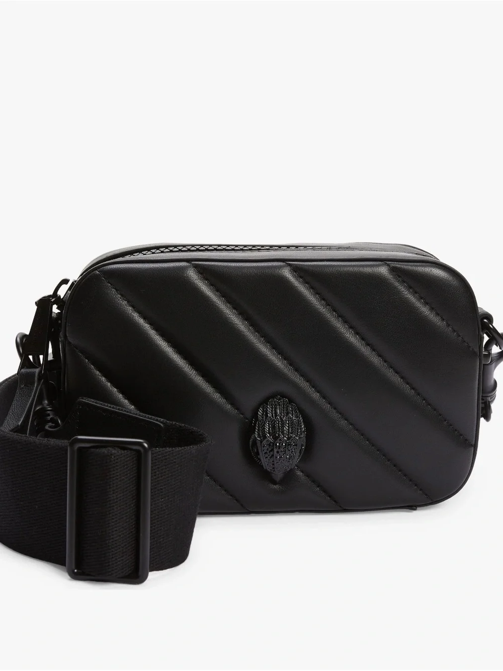 Kurt Geiger Black Quilted Leather Crossbody Bag